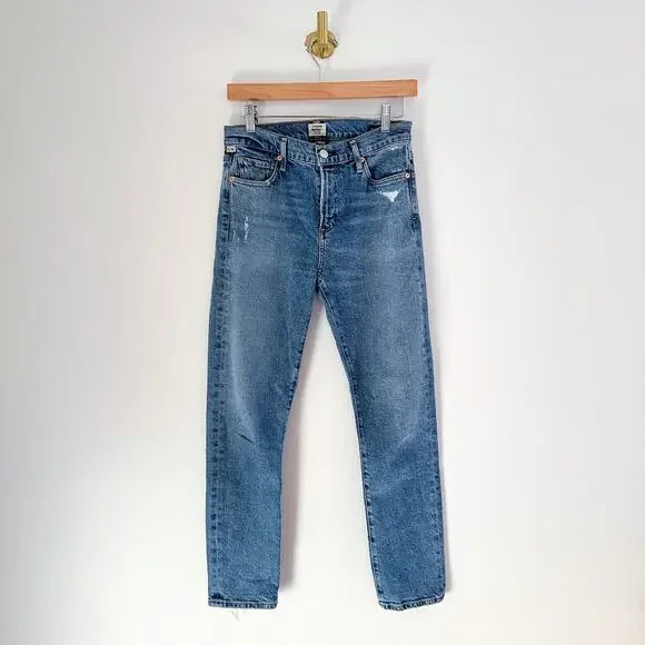 Citizens of Humanity Premium Vintage Harlow Crop Jeans Frayed Hem Light Wash 26 - Picture 4 of 16